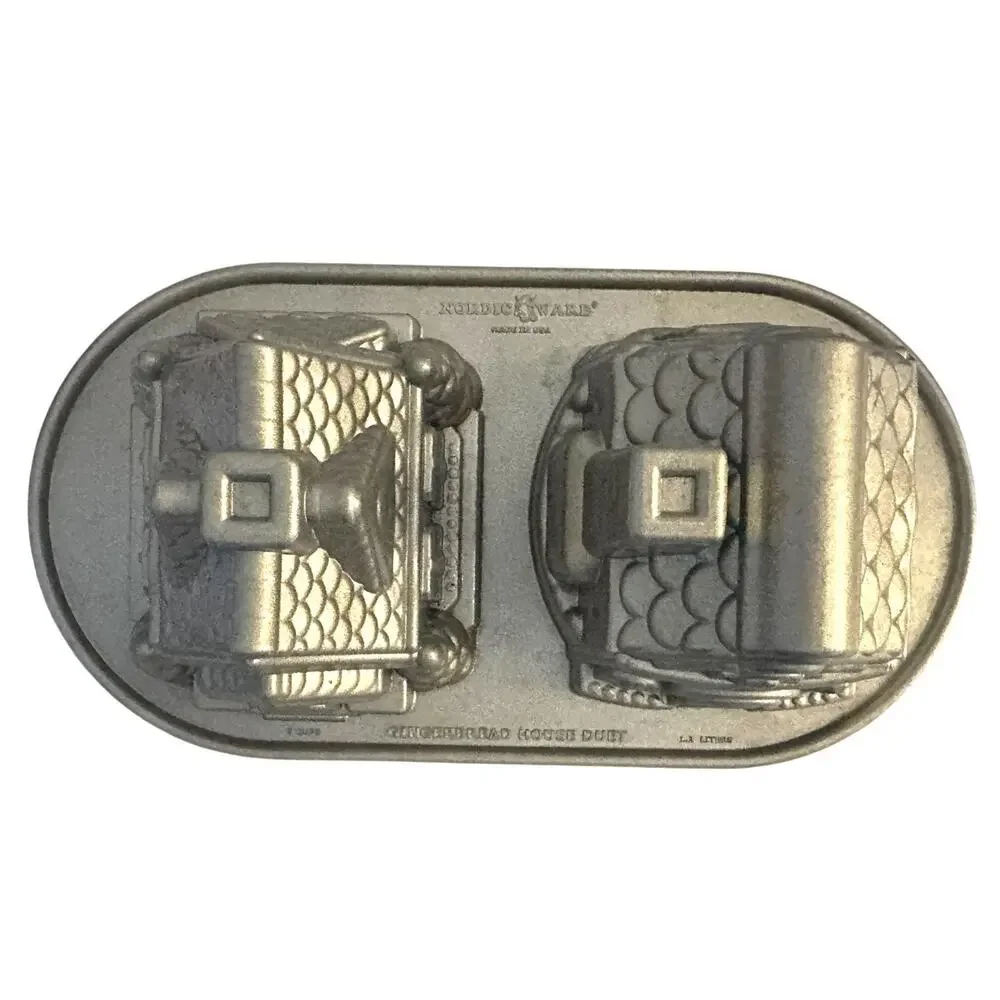 New Nordic Ware Gingerbread House Christmas Cake Mold Bundt Pan Duet 5Cup Heavy